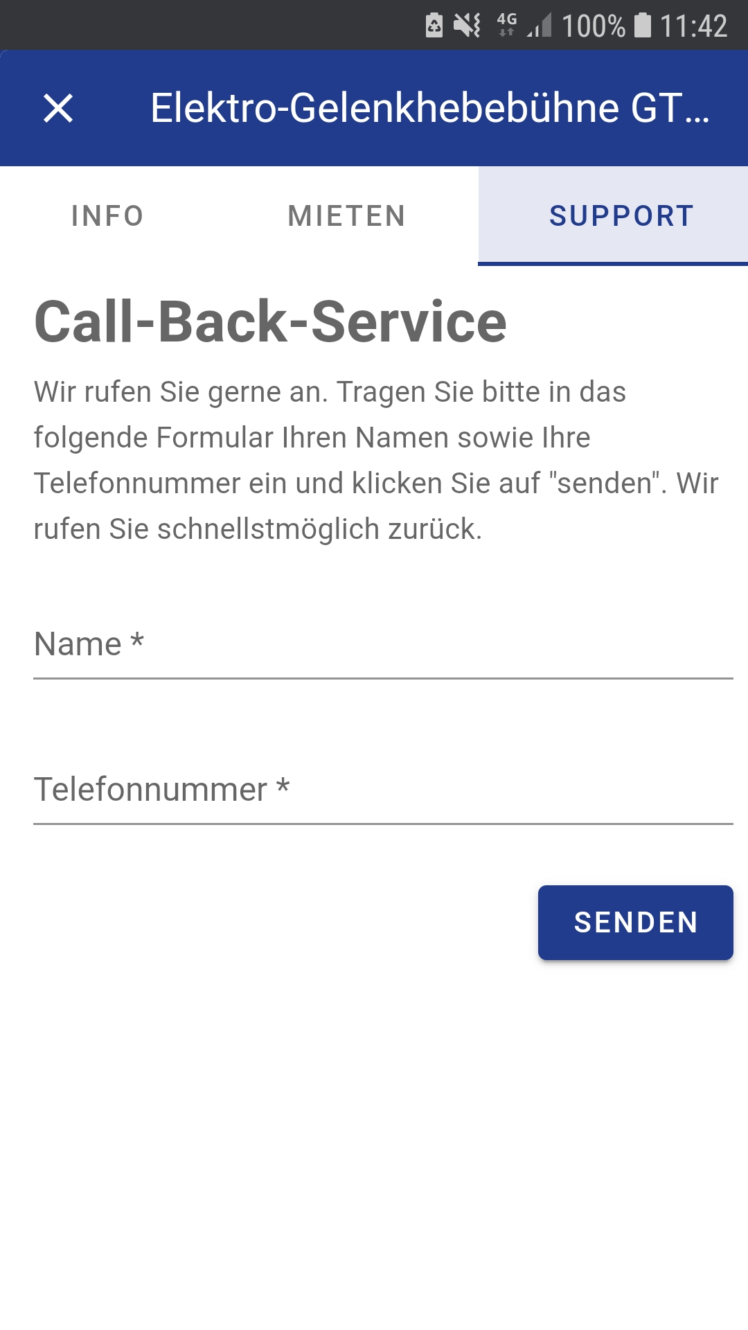 Beyer-App Call-Back Formular
